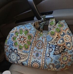 Floral Patterned Blue and Green Women's Bag